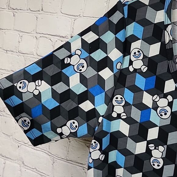 NWT LuLaRoe Disney Frozen Snowgies Snowman Swing Tee Blue Holiday Winter Top - Picture 8 of 12